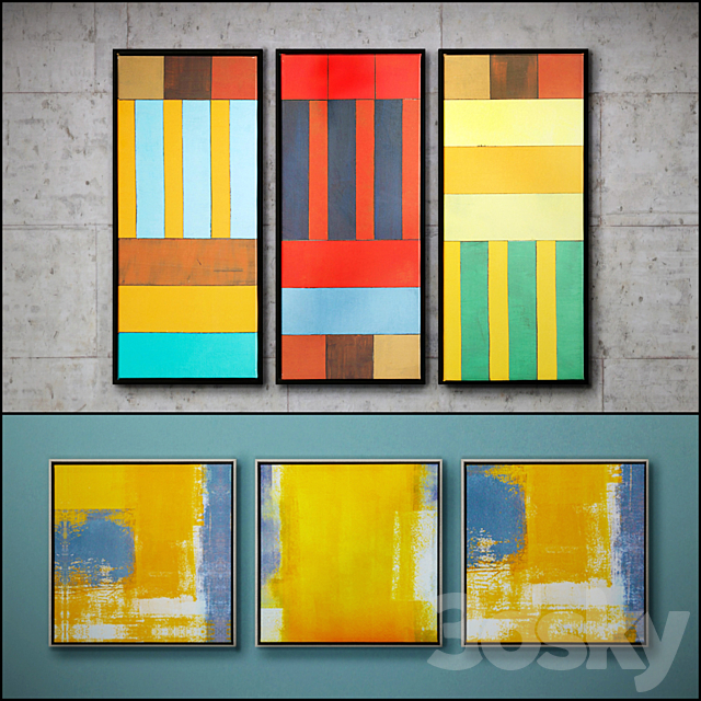 The picture in the frame: 19 piece (Collection 36) Abstract 3DSMax File - thumbnail 3