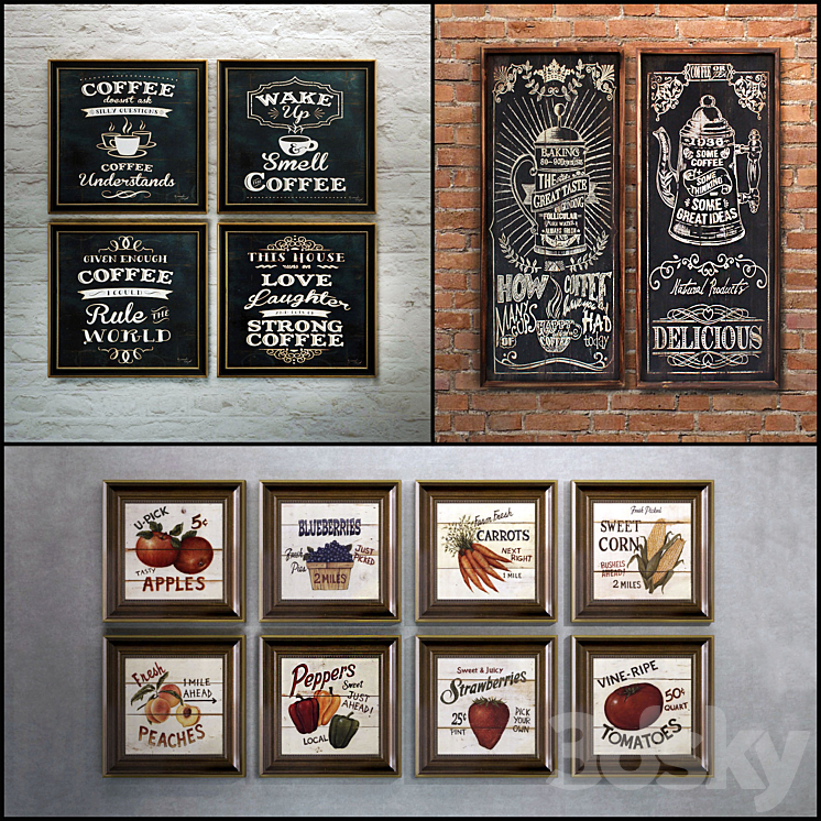 The picture in the frame: 20 piece (Collection 23) 3DS Max - thumbnail 1