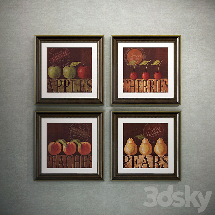 The picture in the frame: 20 piece (Collection 23) 3DS Max - thumbnail 2