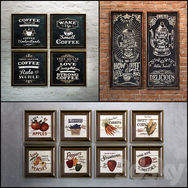 The picture in the frame: 20 piece (Collection 23) 3DSMax File - thumbnail 1