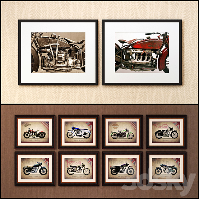 The picture in the frame: 20 Pieces (collection 73) Motorcycle 3ds Max - thumbnail 2