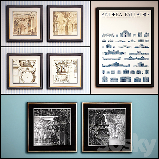 The picture in the frame: 21 Pieces (Collection 51) Architecture 3DS Max Model - thumbnail 2