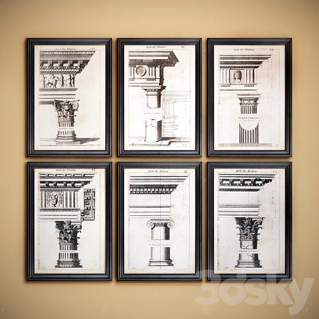 The picture in the frame: 21 Pieces (Collection 51) Architecture 3DS Max Model - thumbnail 3