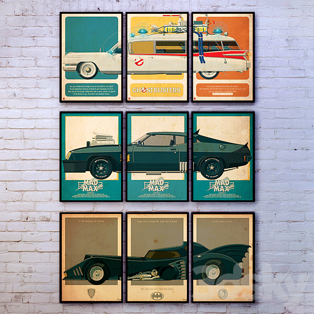 The picture in the frame: 32 pieces (86 collection) Auto theme 3ds Max - thumbnail 3