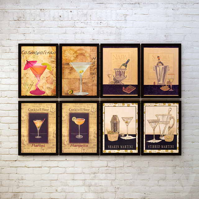 The picture in the frame: 36 Pieces (collection 68) Bar topic 3DSMax File - thumbnail 3