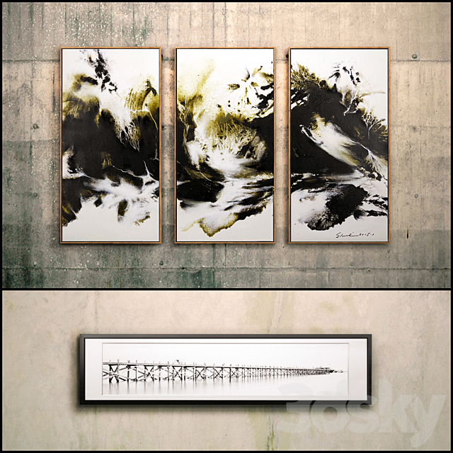 The picture in the frame: 9 piece (Collection 29) Abstract 3DS Max Model - thumbnail 2