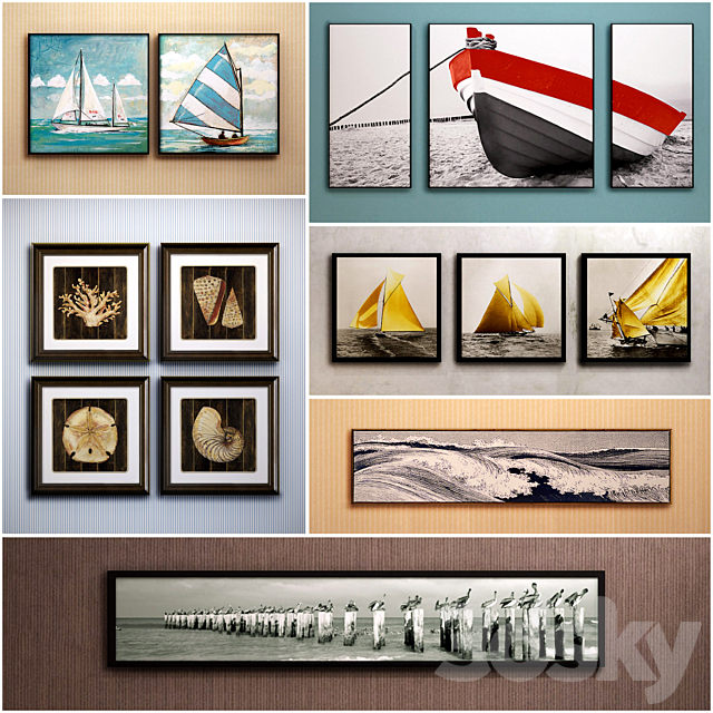 The picture in the frame: a collection of 45 Marine theme 3DSMax File - thumbnail 1