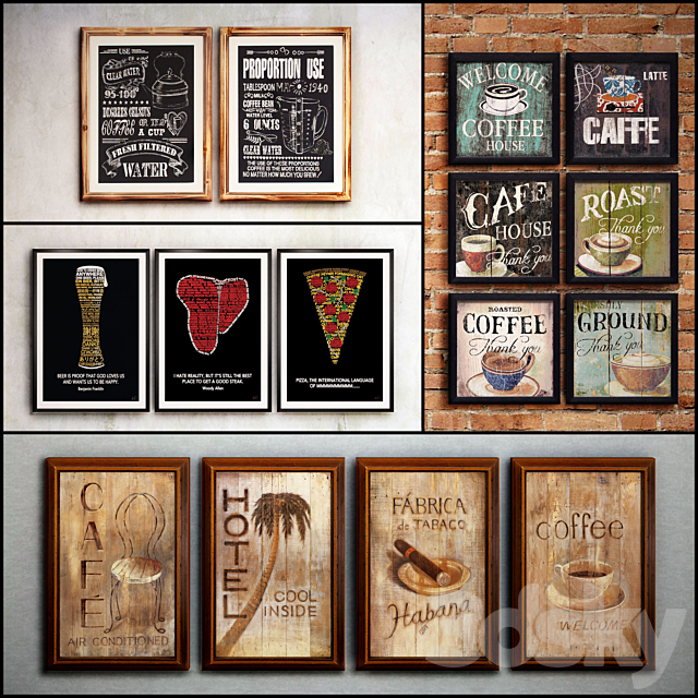 The picture in the frame: a collection of 48 Bar topic 3DS Max Model - thumbnail 1