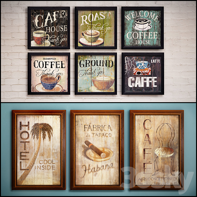 The picture in the frame: a collection of 48 Bar topic 3DS Max Model - thumbnail 2