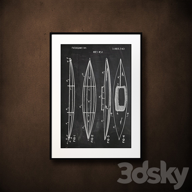 The picture in the frame. Collection 105. Sea theme 3DSMax File - thumbnail 3