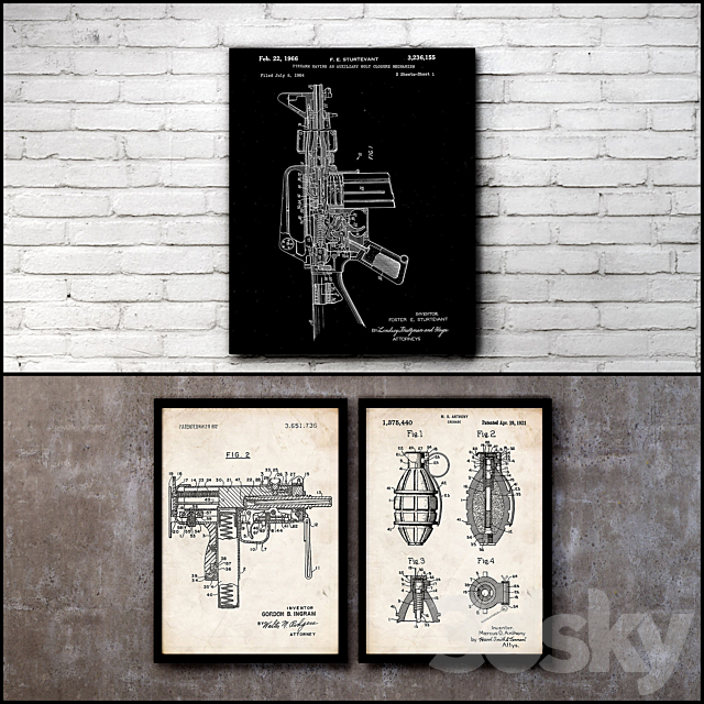 The picture in the frame. Collection of 107 Weapons 3ds Max - thumbnail 3