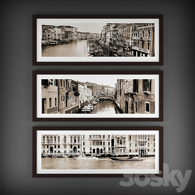 Triptych “Venice” 3DS Max Model - thumbnail 1