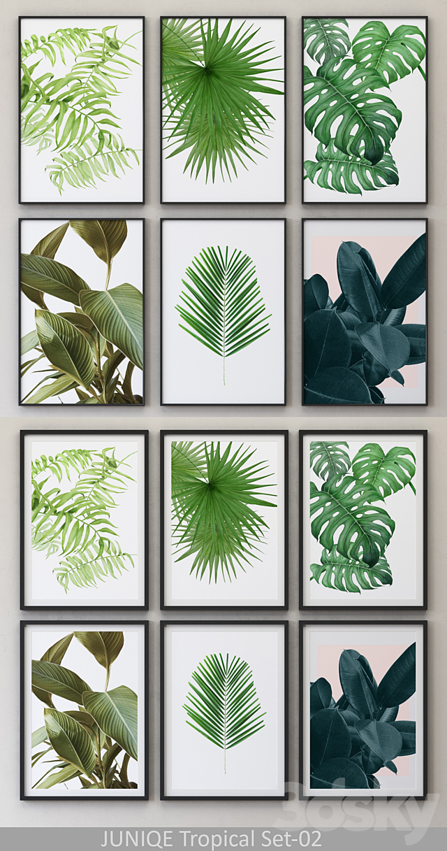 Tropical Set-02 Framed 3ds Max - thumbnail 2