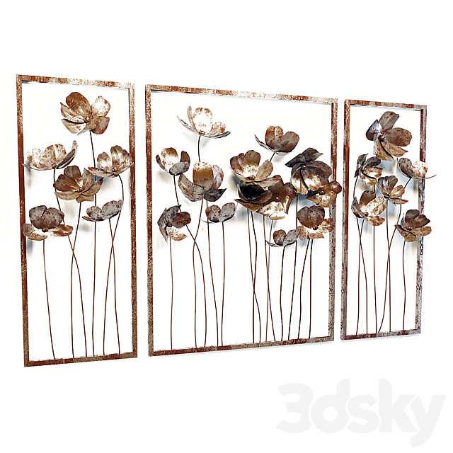 Uttermost _ Metal Tulips Wall Art Set _ 3 3DSMax File - thumbnail 1