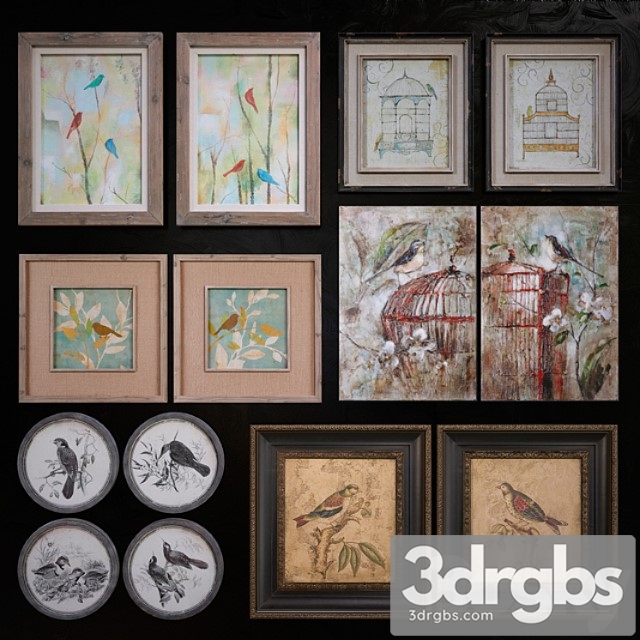 Uttermost Birds Pictures Set 3dsmax Download - thumbnail 1