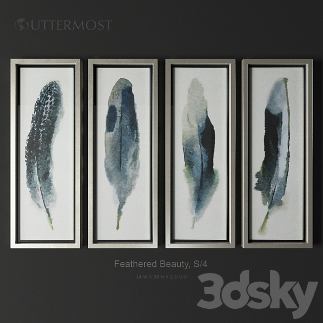 Uttermost Feathered Beauty S4 3ds Max - thumbnail 1