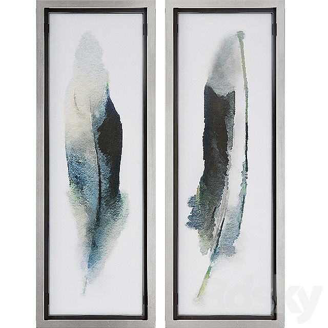 Uttermost Feathered Beauty Wall Art Prints (Set of 4) 3DSMax File - thumbnail 2