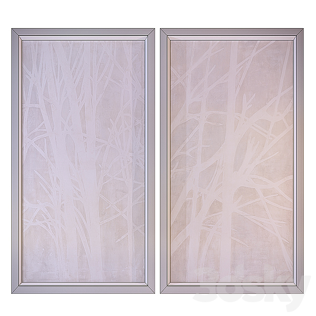 Uttermost Twigs Hand Painted Wall Art (Set of 2) 3DS Max Model - thumbnail 2