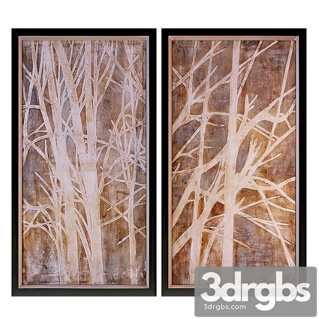 Uttermost Twigs Hand Painted Wall Art Set Of 2 3dsmax Download - thumbnail 1