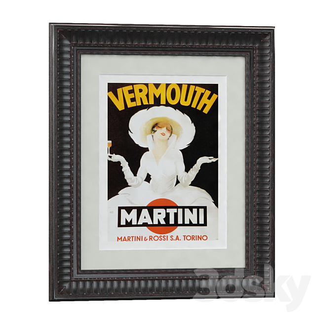 Vermouth Martini (ca. 1918) Framed Print 3DSMax File - thumbnail 1