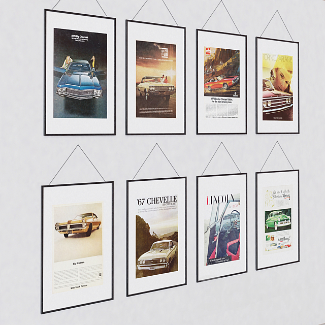 Vintage car posters 3ds Max - thumbnail 2