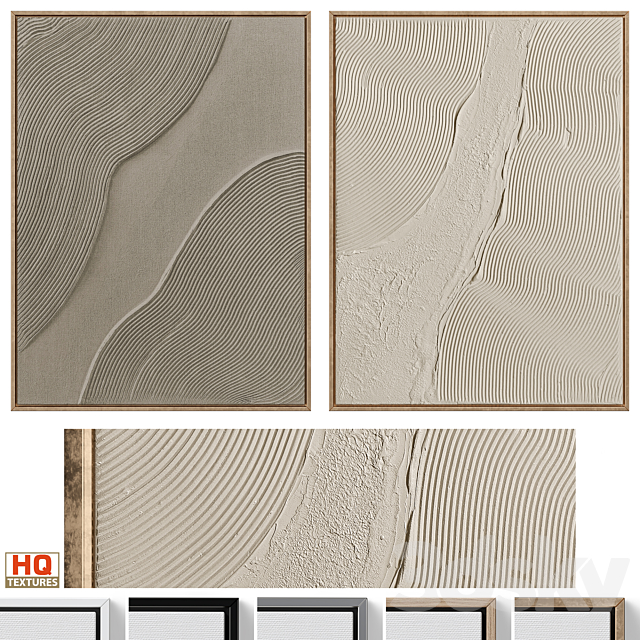 Wabi-Sabi Relief Plaster Wall Art C-906 3ds Max - thumbnail 1