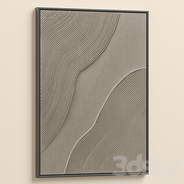 Wabi-Sabi Relief Plaster Wall Art C-906 3ds Max - thumbnail 2