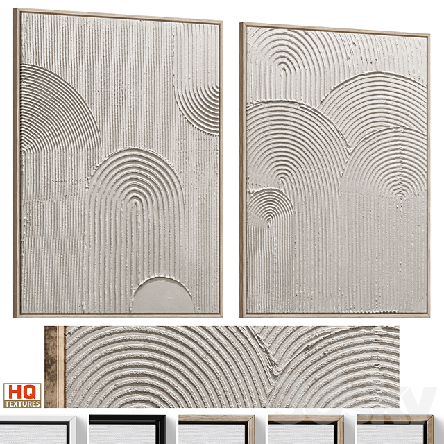 Wabi-Sabi Relief Plaster Wall Art C-975 3ds Max - thumbnail 1