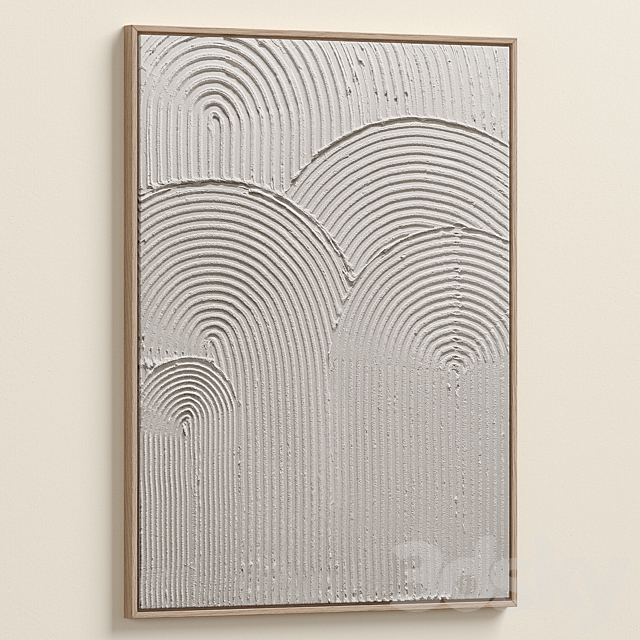 Wabi-Sabi Relief Plaster Wall Art C-975 3ds Max - thumbnail 2