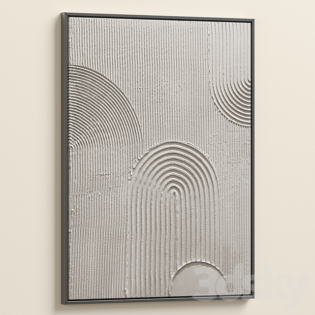 Wabi-Sabi Relief Plaster Wall Art C-975 3ds Max - thumbnail 3