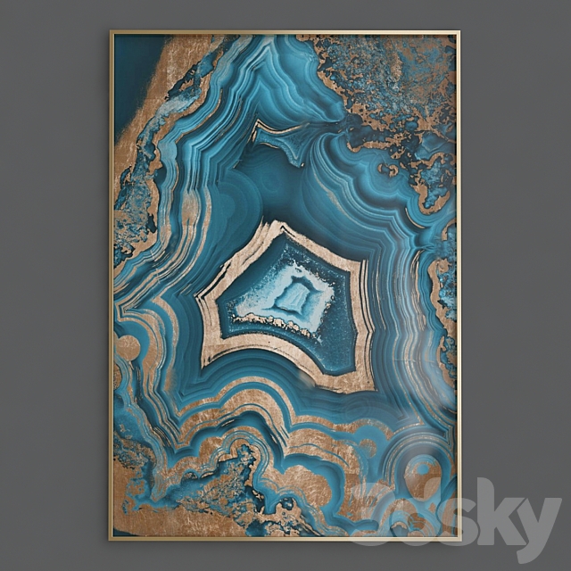 Wall Art Gold Painting 3DS Max Model - thumbnail 3