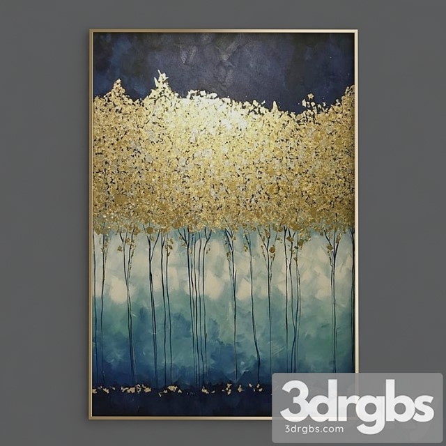 Wall Art Gold Painting 3dsmax Download - thumbnail 1