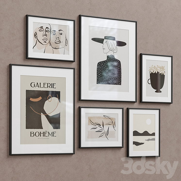 Wall Art Set-13 3DS Max - thumbnail 2