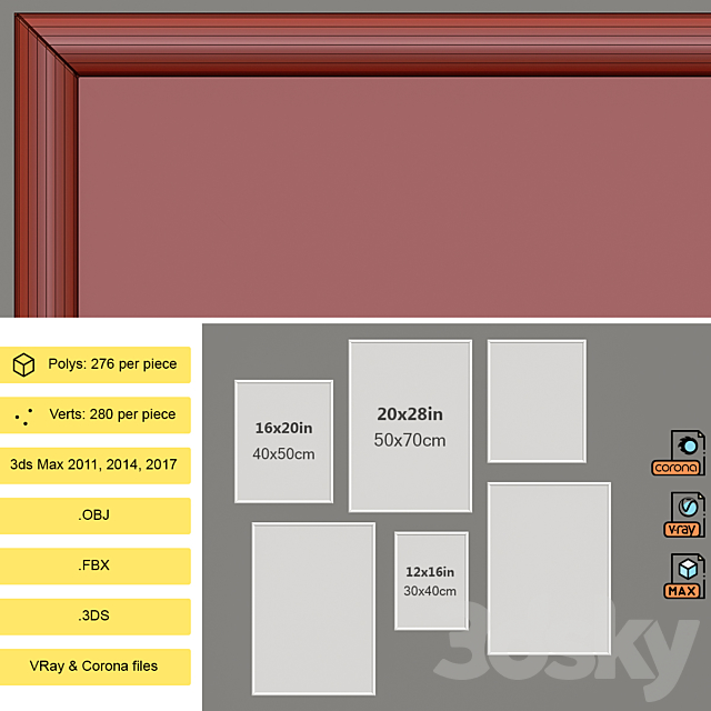 Wall Art Set-27 3DS Max Model - thumbnail 6