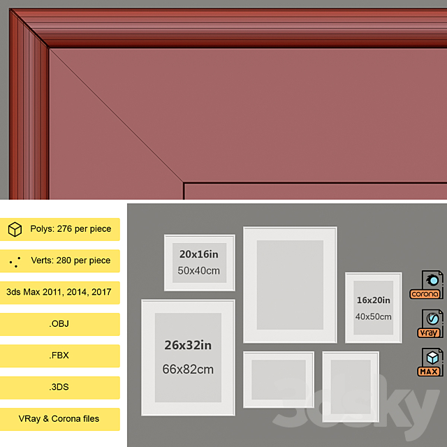 Wall Art Set-6 3DS Max Model - thumbnail 5