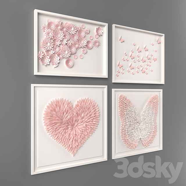 Wall decor 2 Restoration Hardware 3ds Max - thumbnail 1