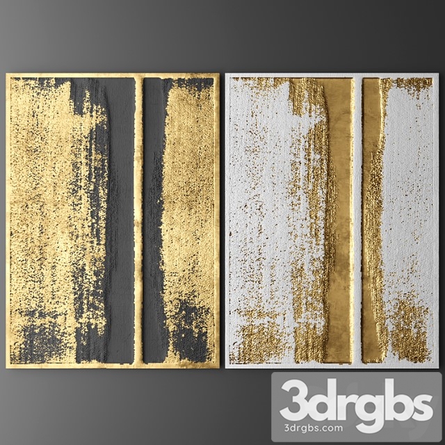 Wall Decor Picture Gold Luxury Lukhuri Decor Art Contemporary Art Abstraction 25 3dsmax Download - thumbnail 1