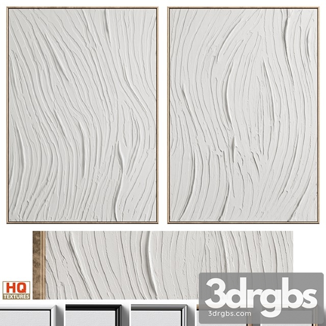 White textural plaster wall art c-455 - thumbnail 1