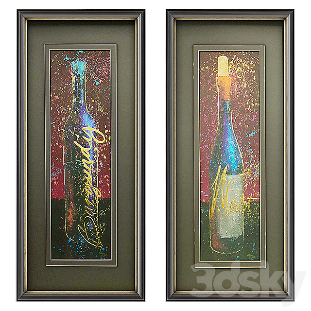 Wine Splash Framed Wall Art 3ds Max - thumbnail 1