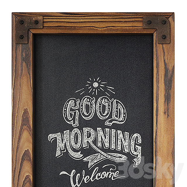 Wood Frame Chalkboard set1 3DSMax File - thumbnail 2