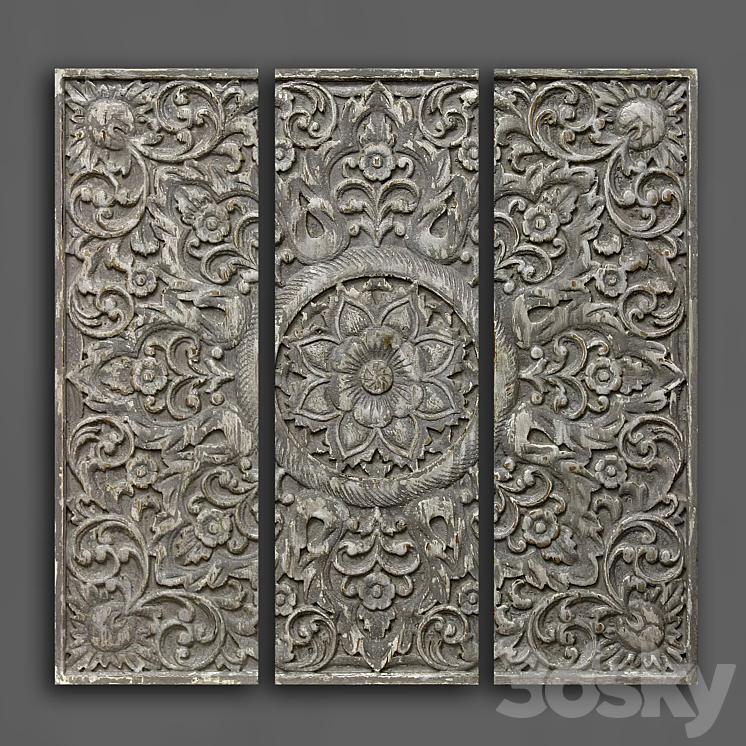 Wooden panel 118 3DS Max Model - thumbnail 1