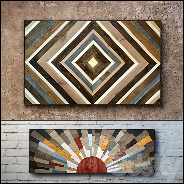 Wooden panels. Collection 15 3ds Max - thumbnail 3