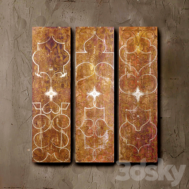 Wooden panels. Collection 33 3DS Max Model - thumbnail 2