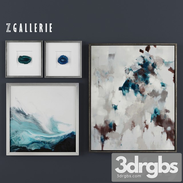 Z Gallerie Cerulean Impressions Set Of 4 1 3dsmax Download - thumbnail 1