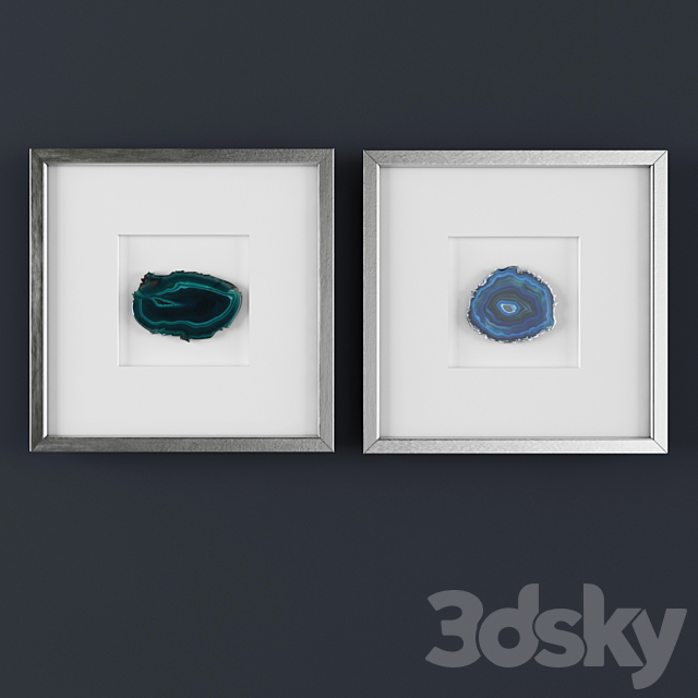 Z Gallerie Cerulean Impressions – Set of 4 3ds Max - thumbnail 3