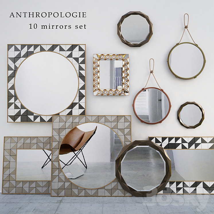 Anthropollogie Mirrors set 3DS Max - thumbnail 1