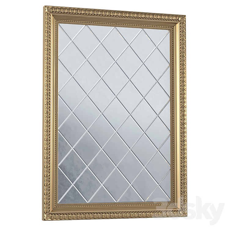 Antique beveled mirror in classic frame. Beveled Accent Mirror 3DS Max - thumbnail 1