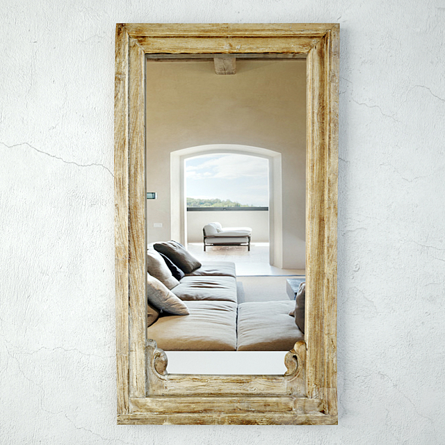 Antique Raja Window Mirror 3DS Max Model - thumbnail 2