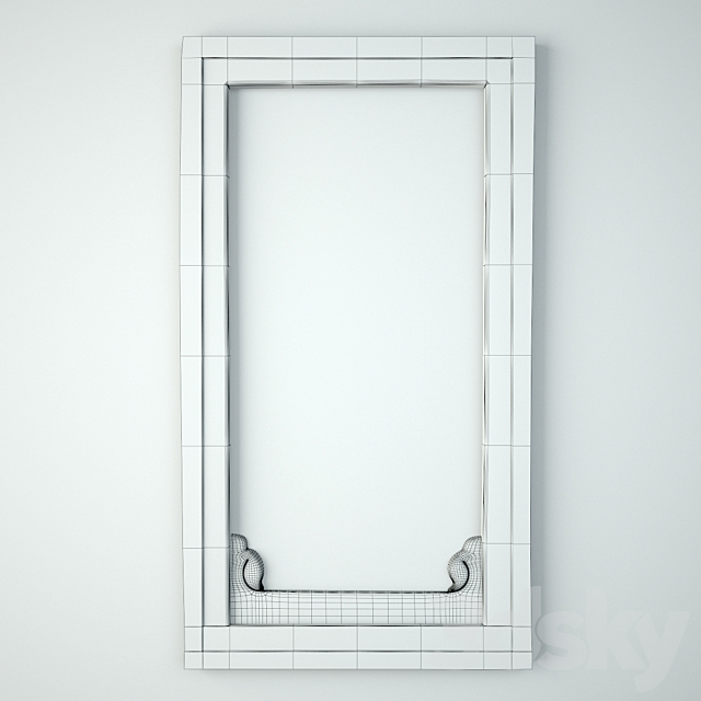 Antique Raja Window Mirror 3DS Max Model - thumbnail 3