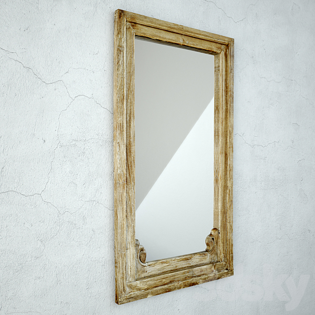 Antique Raja Window Mirror 3DS Max Model - thumbnail 4